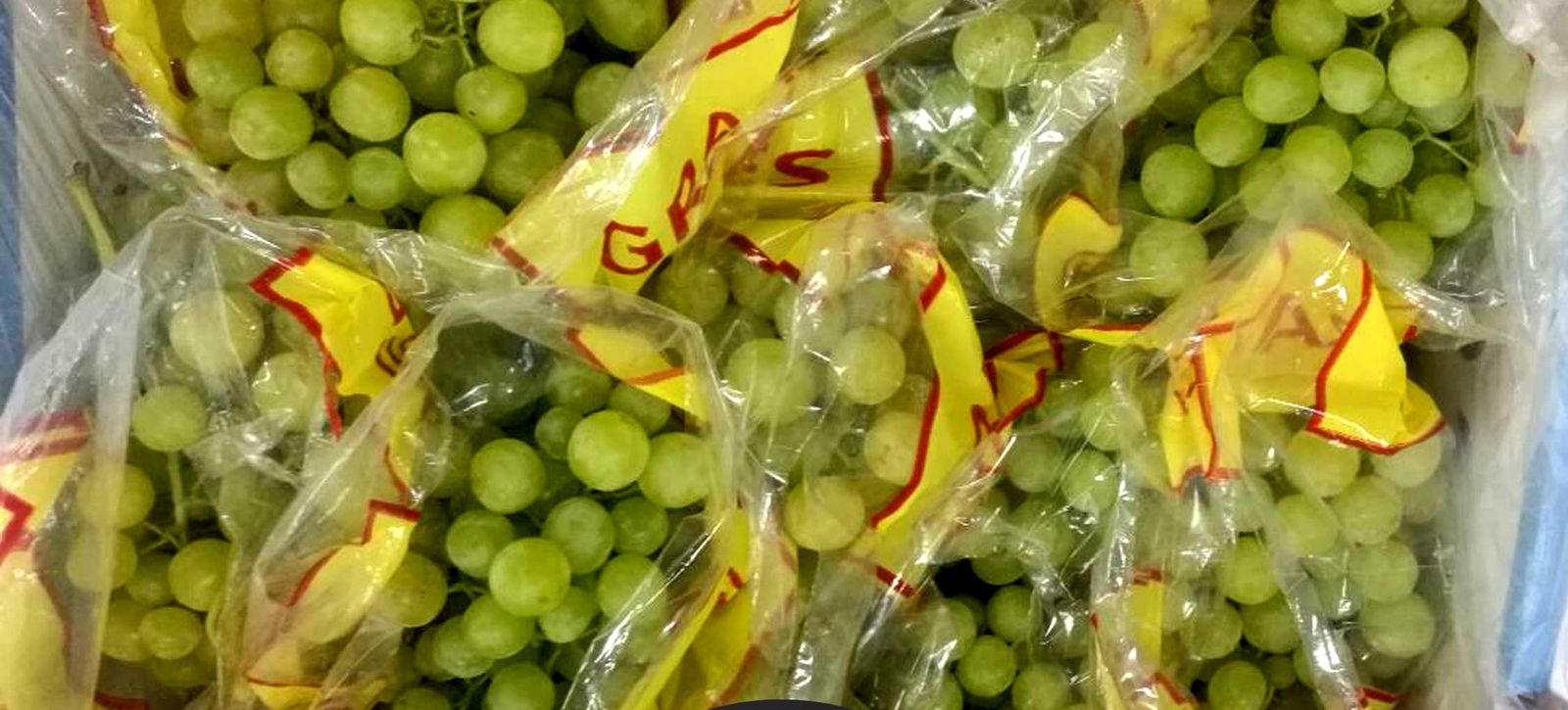Bagged white grapes